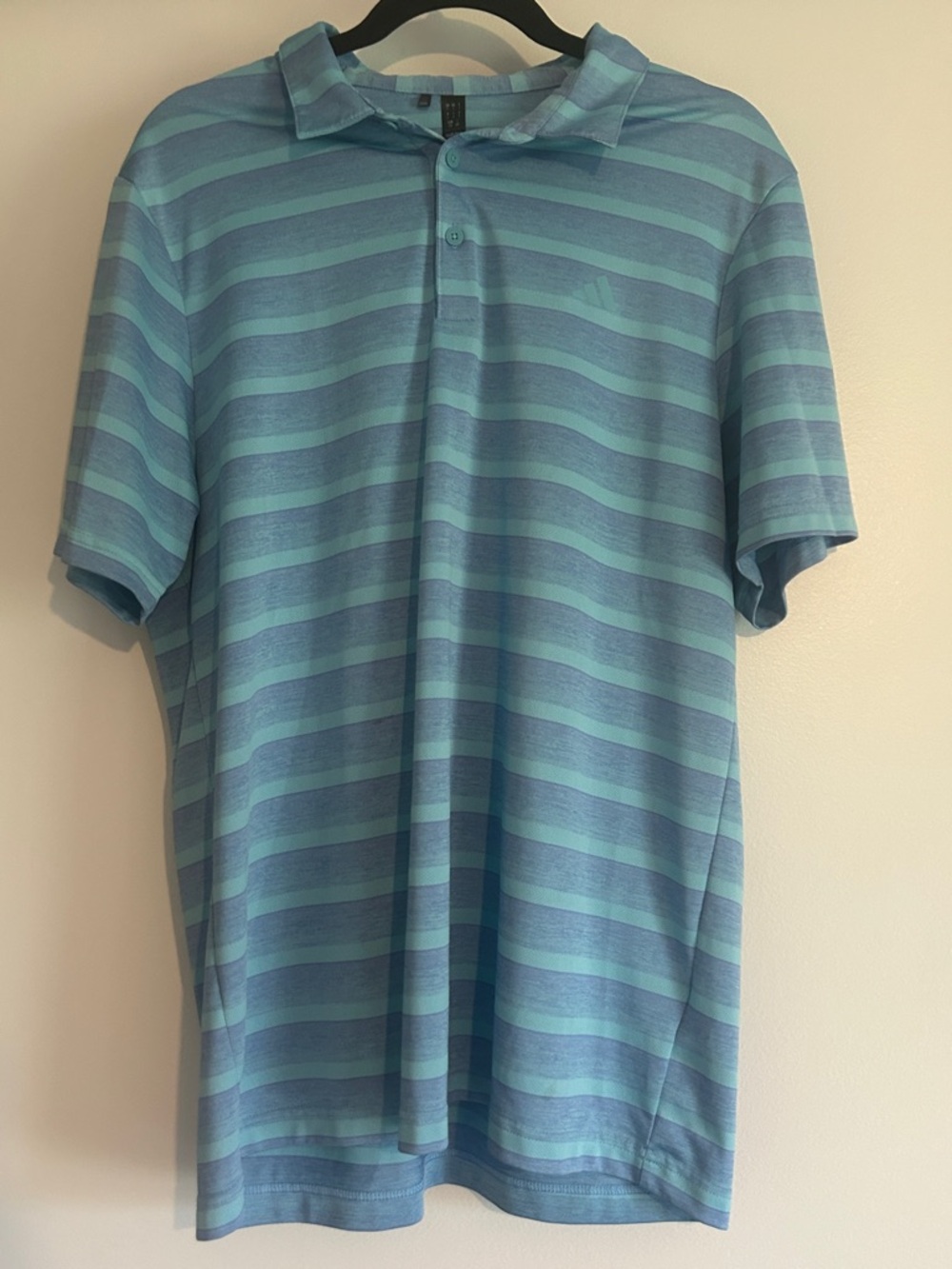 Adidas Men's Blue Striped Golf Polo